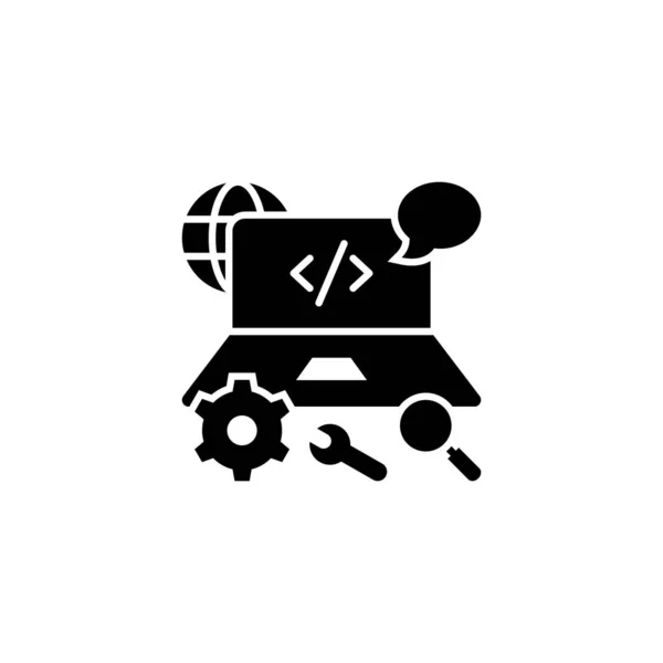 Ikona Programování Kódu Vektoru Logotyp — Stockový vektor