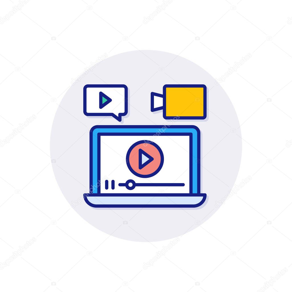 Video Marketing icon in vector. Logotype