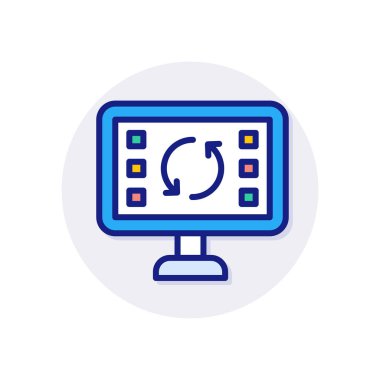 Elektronik geri dönüşüm simgesi vektörde. Logotype