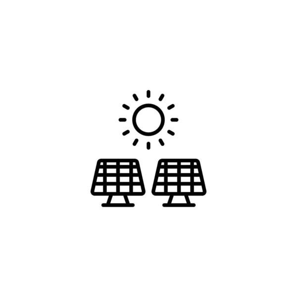 Ícone Energia Solar Vetor Logotipo —  Vetores de Stock