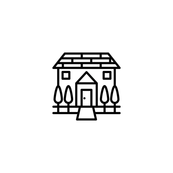 Eco House Εικονίδιο Στο Διάνυσμα Λογότυπο — Διανυσματικό Αρχείο