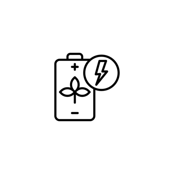 緑のバッテリーアイコンベクトル ロゴタイプ — ストックベクタ
