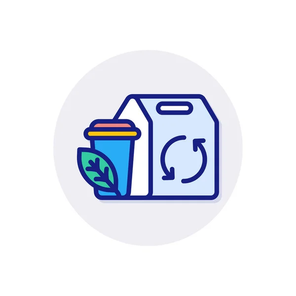 Eco Food Packaging Symbol Vektor Logotyp — Stockvektor