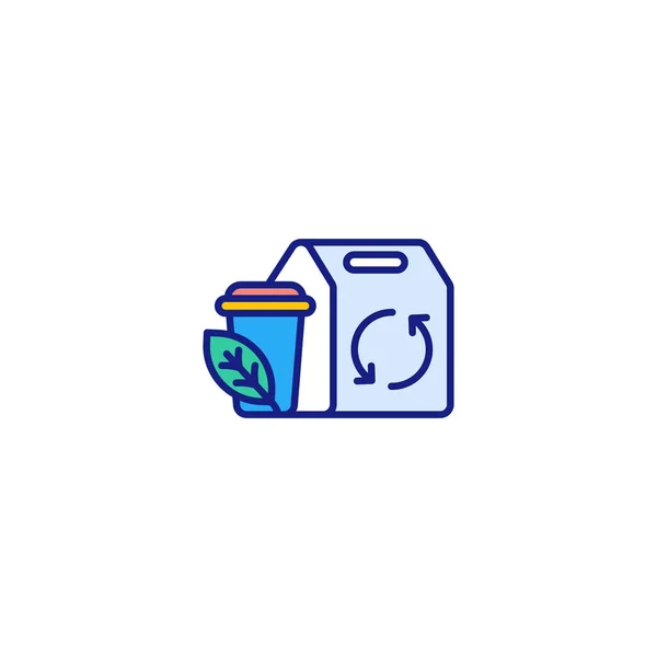 Eco Food Packaging Symbol Vektor Logotyp — Stockvektor