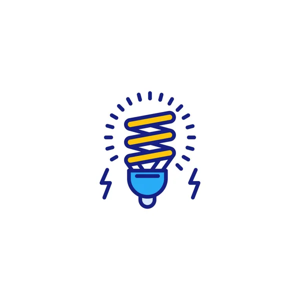 Eco Lamp Icoon Vector Logotype — Stockvector
