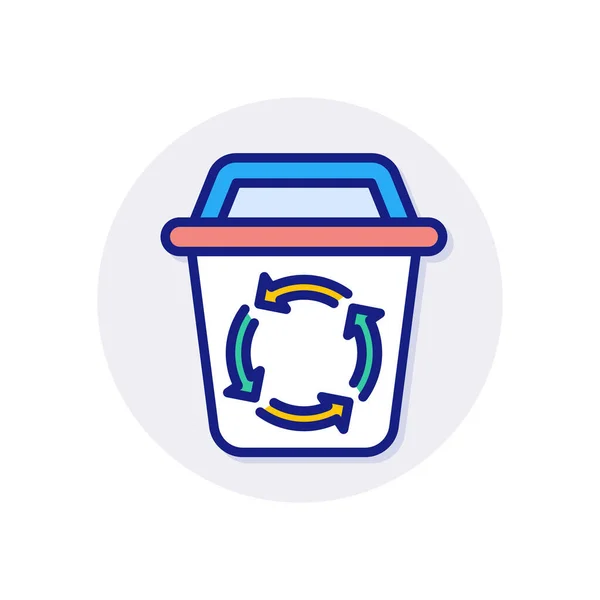 Çöp Kutusu Simgesi Vektör Olarak Geri Dönüşümü Logotype — Stok Vektör
