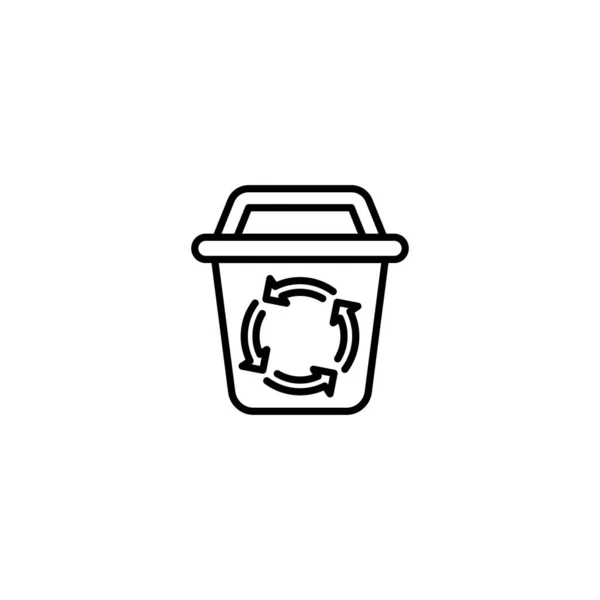 Icono Papelera Reciclaje Vector Logotipo — Vector de stock