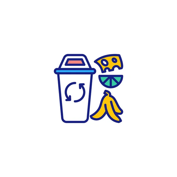 Εικονίδιο Αποβλήτων Τροφίμων Διάνυσμα Λογότυπο — Διανυσματικό Αρχείο