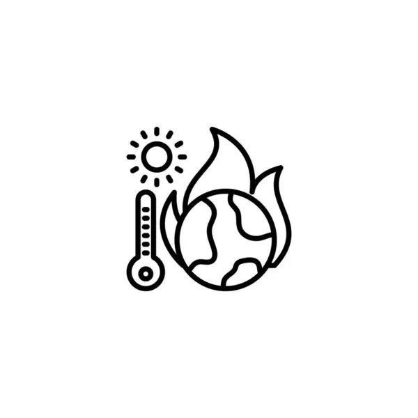 Global Warming Icon Vector Logotype — Stock Vector