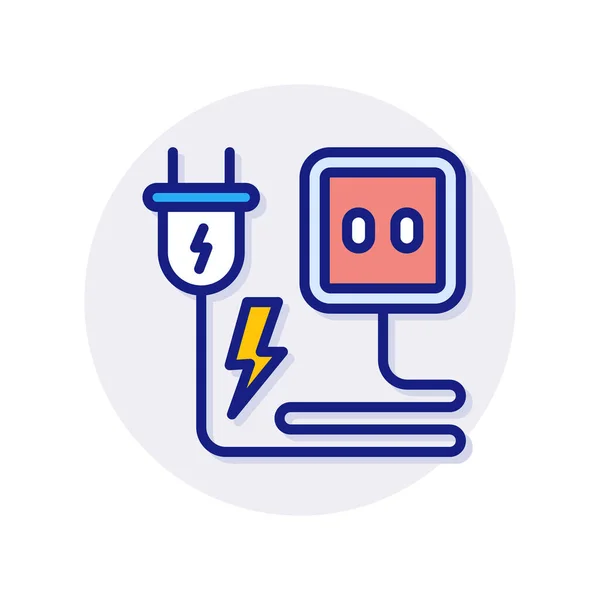 Power Plug Symbol Vektor Logotyp — Stockvektor