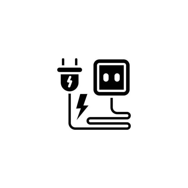 Power Plug Symbol Vektor Logotyp — Stockvektor