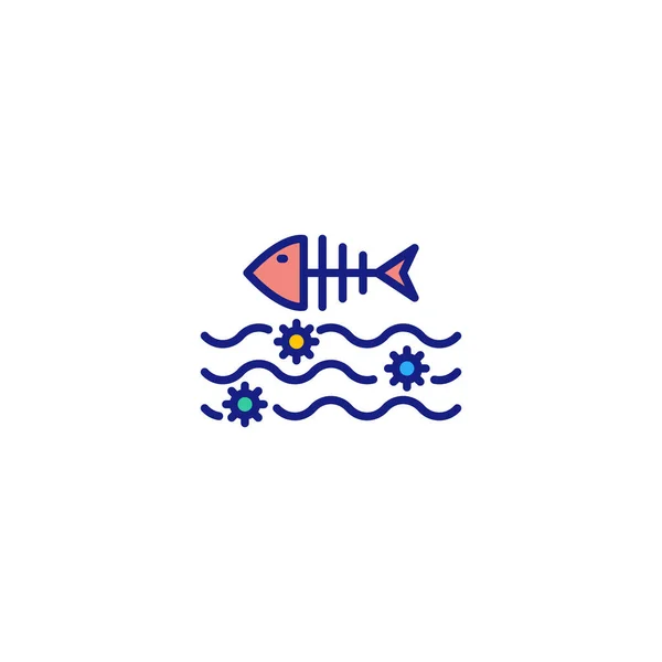 Water Pollution Icon Vector Logotype — Stock Vector