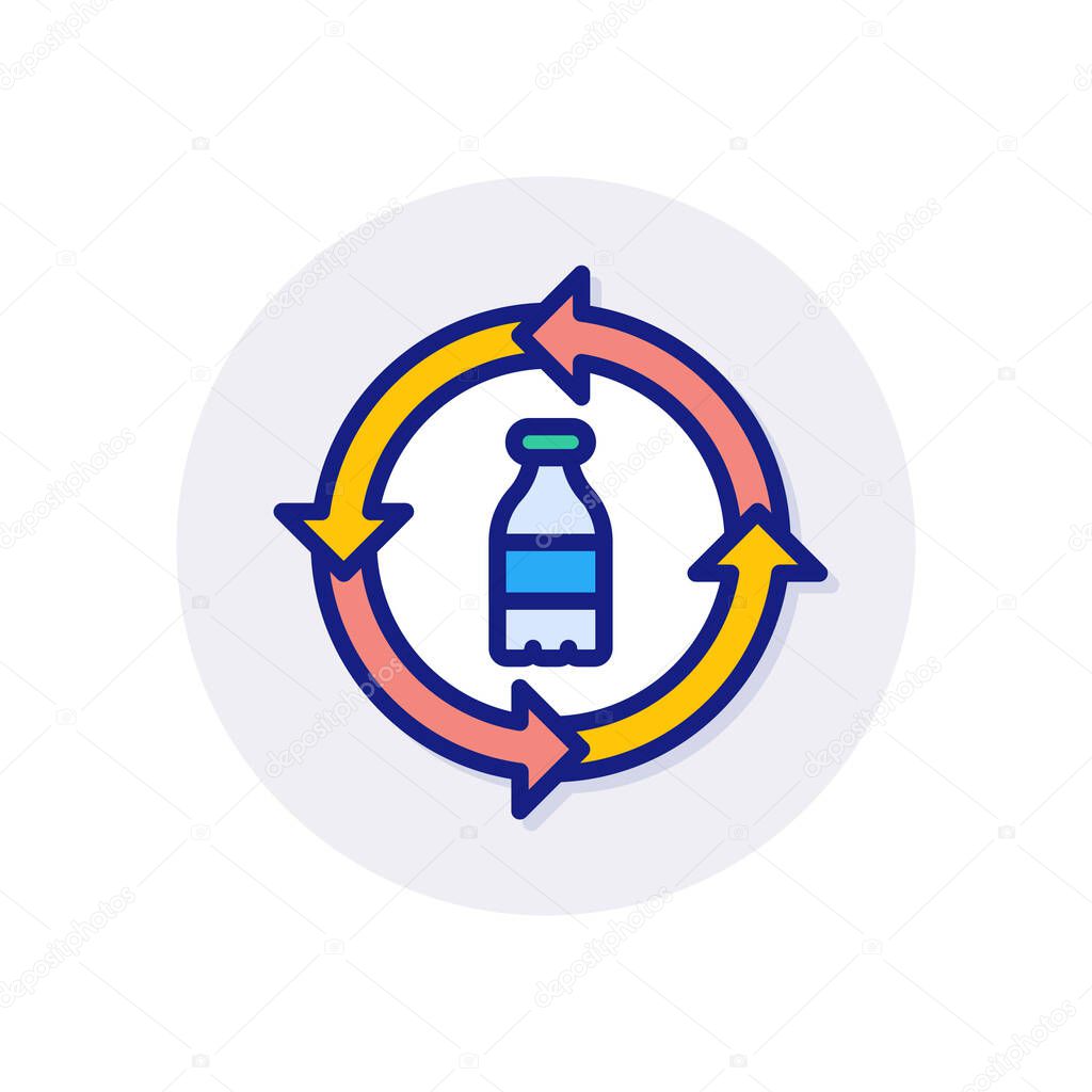 Plastic Recycling icon in vector. Logotype
