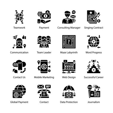 Organizasyon Kabartma Simgeleri - Katı, Vektörler