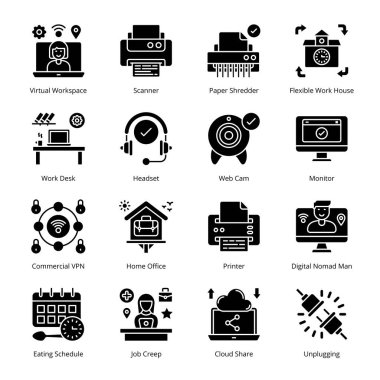 Ev Glifi Simgelerinden Çalışma - Katı, Vektörler