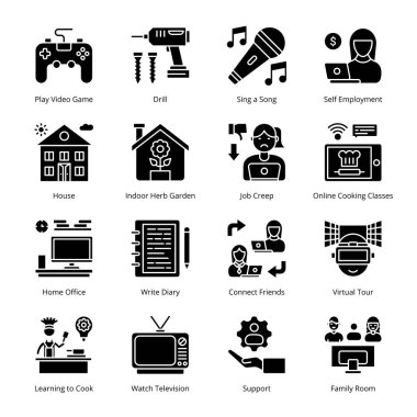 Ev Glifi Simgelerinden Çalışma - Katı, Vektörler