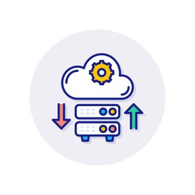 Bulut Hesaplama simgesi vektörde. Logotype