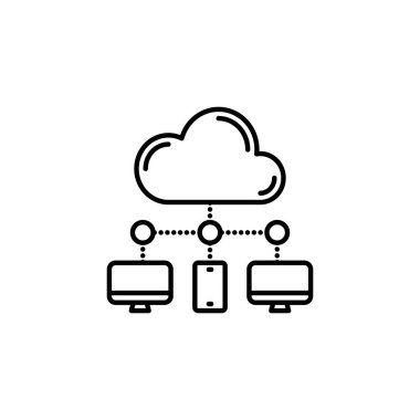 Bulut Sunucusu simgesi vektörde. Logotype