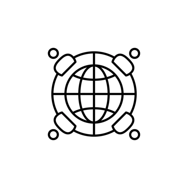 Ícone Rede Vetor Logotipo — Vetor de Stock
