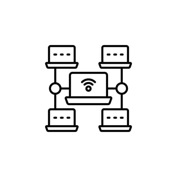 Ikona Sieci Lokalnej Wektorze Identyfikator — Wektor stockowy
