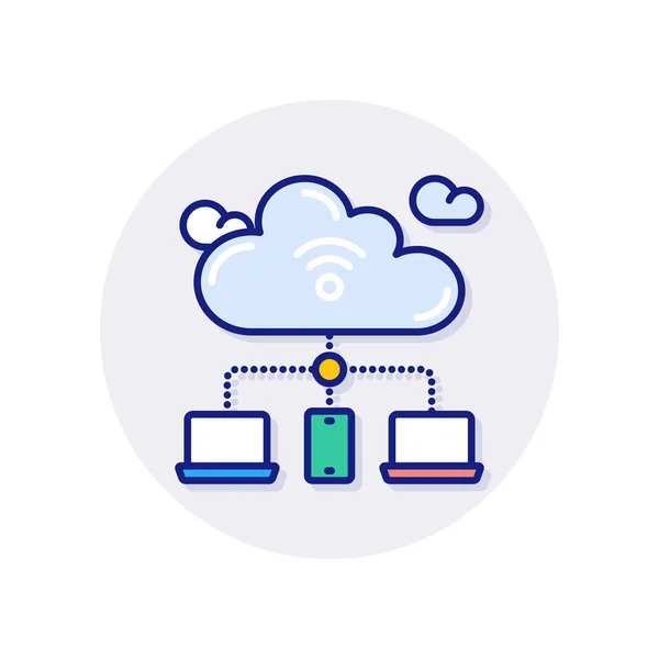 Icono Cloud Network Vector Logotipo — Archivo Imágenes Vectoriales