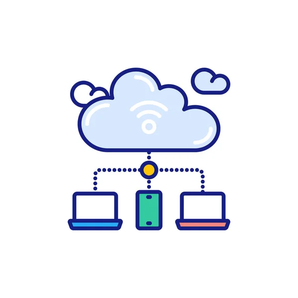 Ikona Cloud Network Wektorem Identyfikator — Wektor stockowy