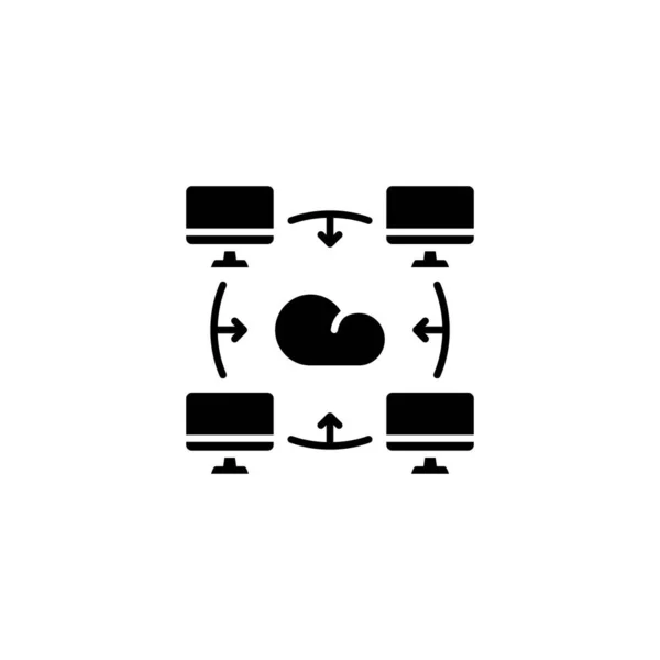 Icona Archiviazione Online Nel Vettore Logotipo — Vettoriale Stock