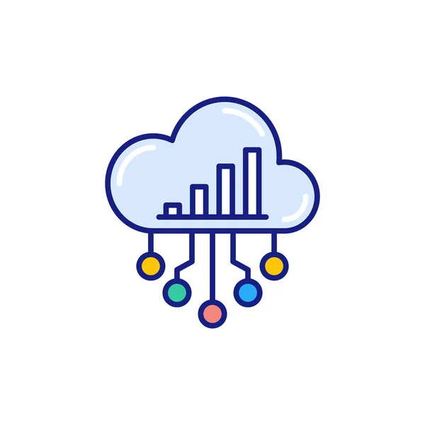 Ikona Cloud Testing Wektorze Identyfikator — Wektor stockowy