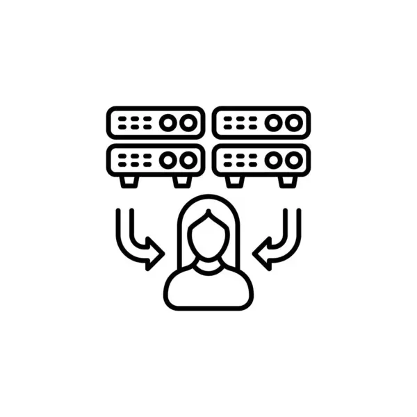 Icône Serveur Client Dans Vecteur Logotype — Image vectorielle