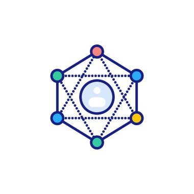 Vektör olarak Sosyal Ağ simgesi. Logotype