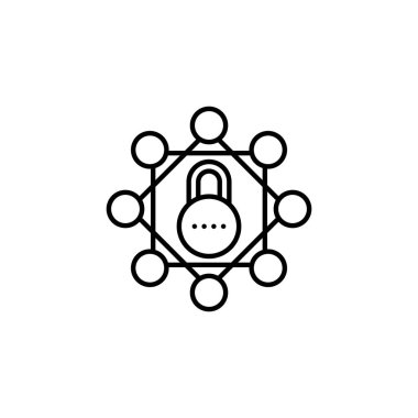 Ağ Güvenliği simgesi vektörde. Logotype