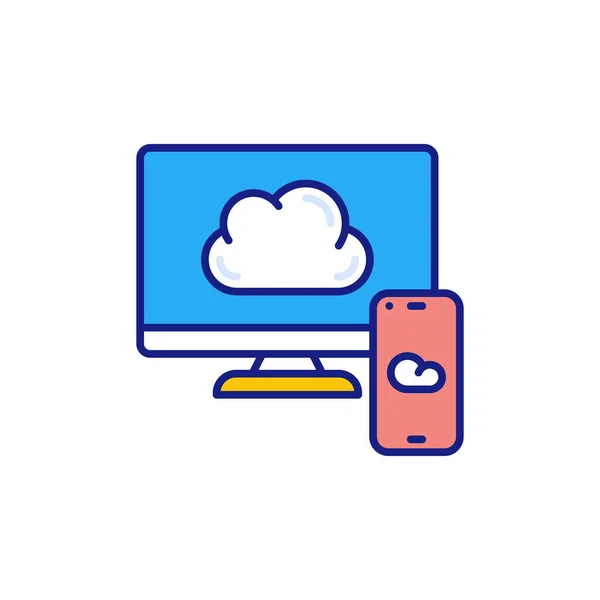 Icono Cloud Technology Vector Logotipo — Archivo Imágenes Vectoriales