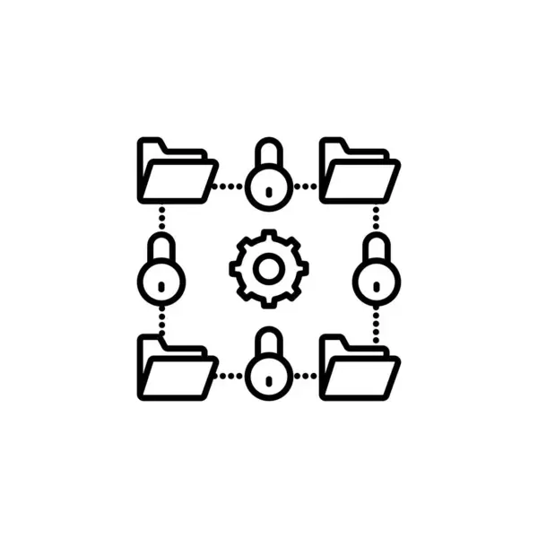 Icono Intercambio Datos Seguro Vector Logotipo — Vector de stock