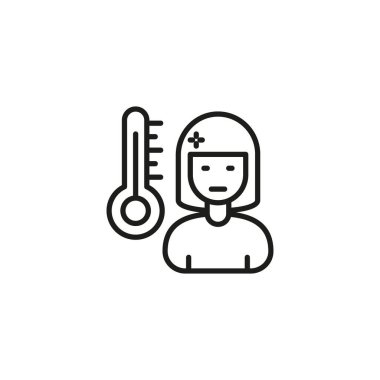 Sıcaklık vektör simgesini kontrol ediyor. Logotype