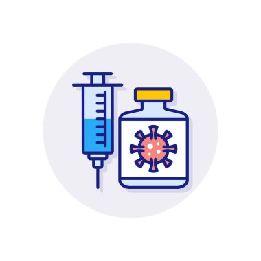 Vektör olarak Covid Aşı ikonu. Logotype