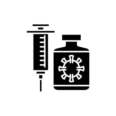 Vektör olarak Covid Aşı ikonu. Logotype