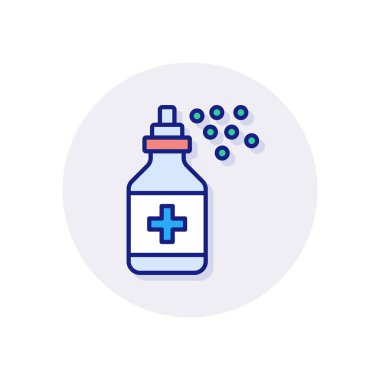 Vektör olarak antiseptik sprey ikonu. Logotype