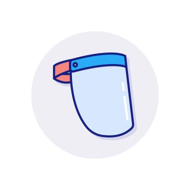 Yüz Kalkanı simgesi vektörde. Logotype