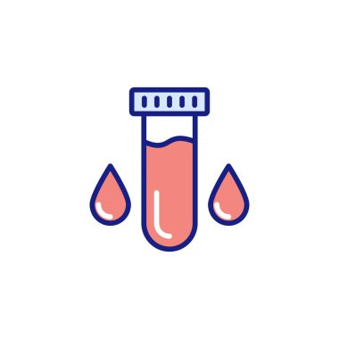 Vektör içinde kan örneği simgesi. Logotype