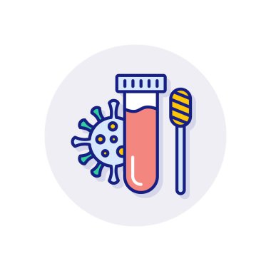 Vektör olarak PCR Test simgesi. Logotype