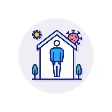 Vektör olarak evde kal. Logotype