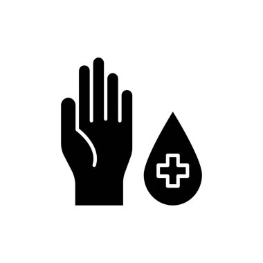 Dezenfekte Eller simgesi vektörde. Logotype