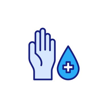 Dezenfekte Eller simgesi vektörde. Logotype