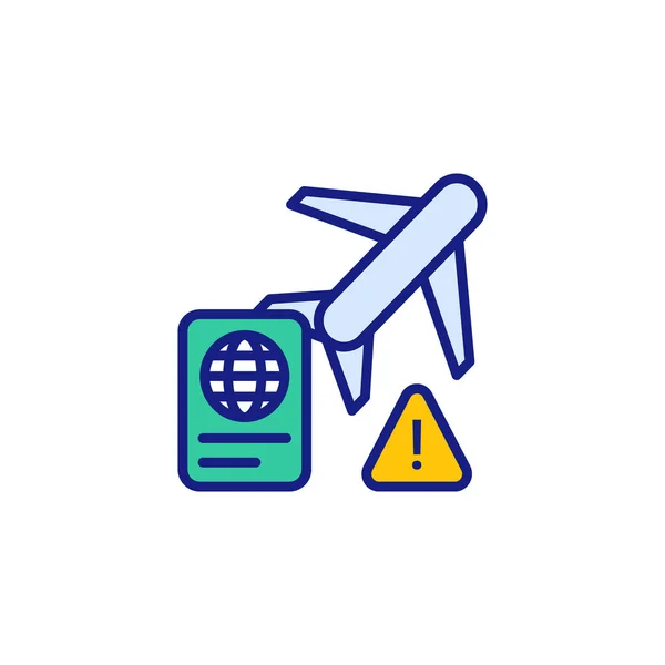 Nicht Reisen Symbol Vektor Logotyp — Stockvektor