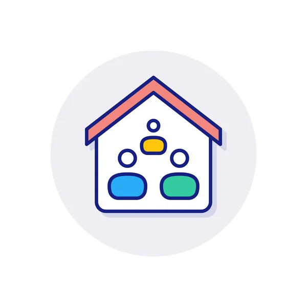 Fique Casa Ícone Vetor Logotipo — Vetor de Stock