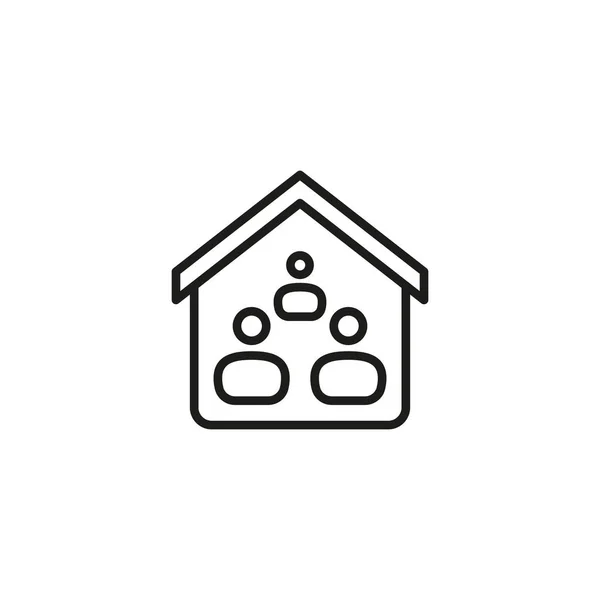 Permanecer Casa Icono Vector Logotipo — Vector de stock