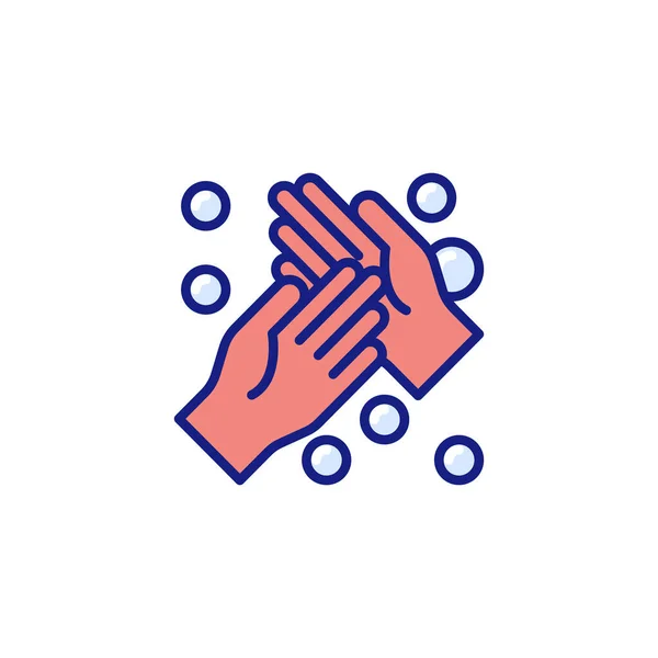 Πλένει Στο Χέρι Τουλάχιστον Δευτερόλεπτα Εικονίδιο Διάνυσμα Λογότυπο — Διανυσματικό Αρχείο