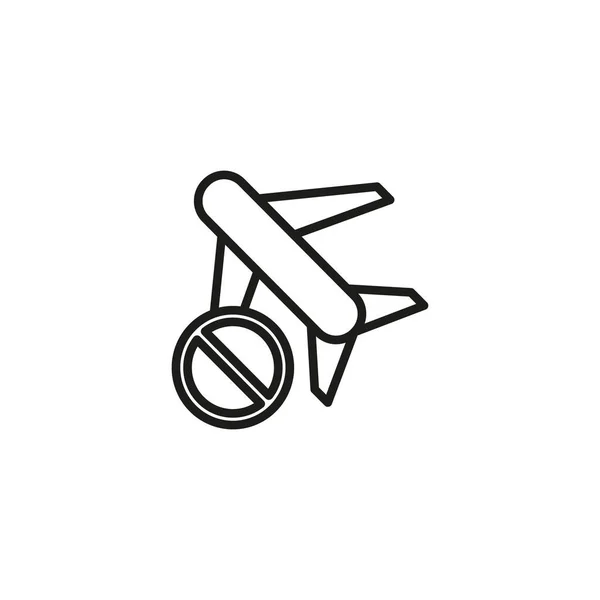 Vektörde Zorunlu Olmayan Seyahat Simgesinden Kaçının Logotype — Stok Vektör
