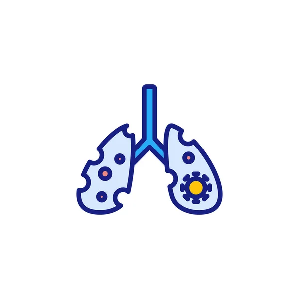 ベクトルの肺アイコンに対するコロナウイルスの影響 ロゴタイプ — ストックベクタ