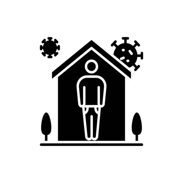 Rimani Casa Icona Vettore Logotipo — Vettoriale Stock